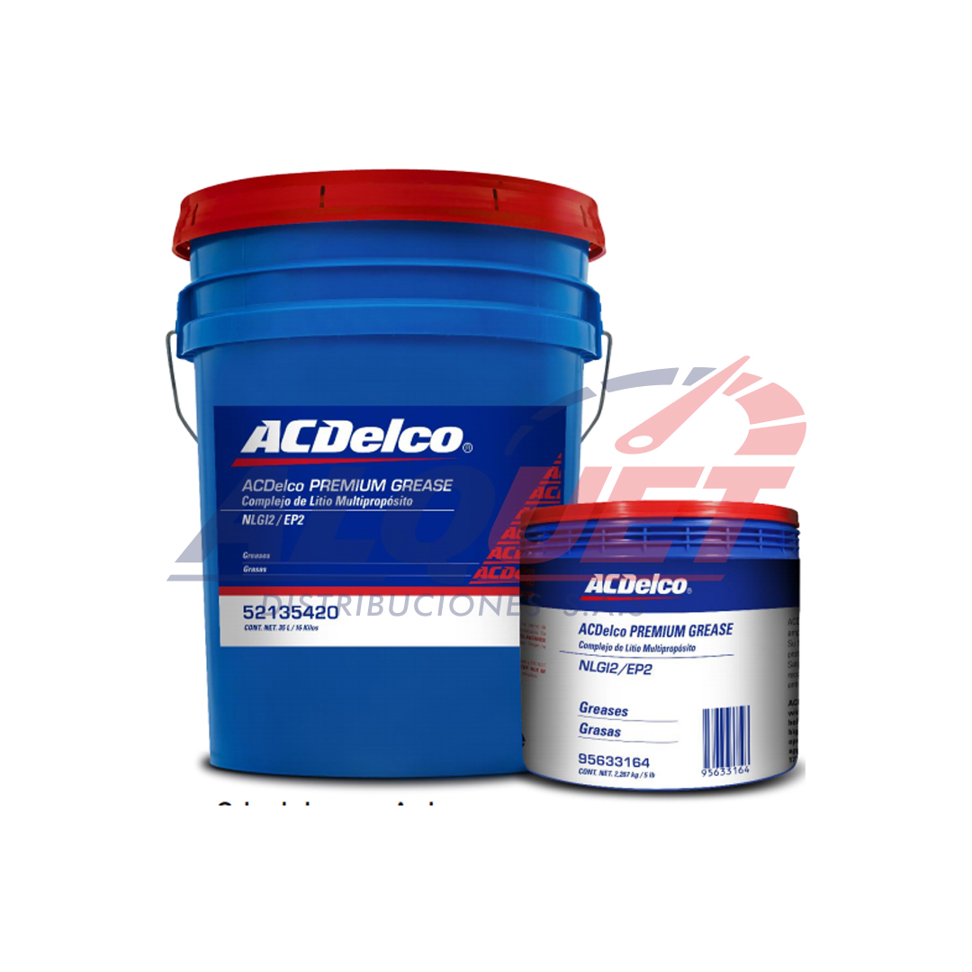 ACDELCO PREMIUM GREASE COMPLEJO LITIO EP-2 azul alta temp Balde 16 Kg