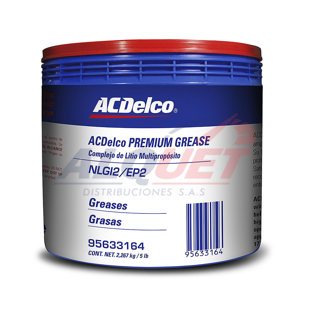 ACDELCO PREMIUM GREASE COMPLEJO LITIO EP-2 azul alta temp Caja 5 x 5 lb