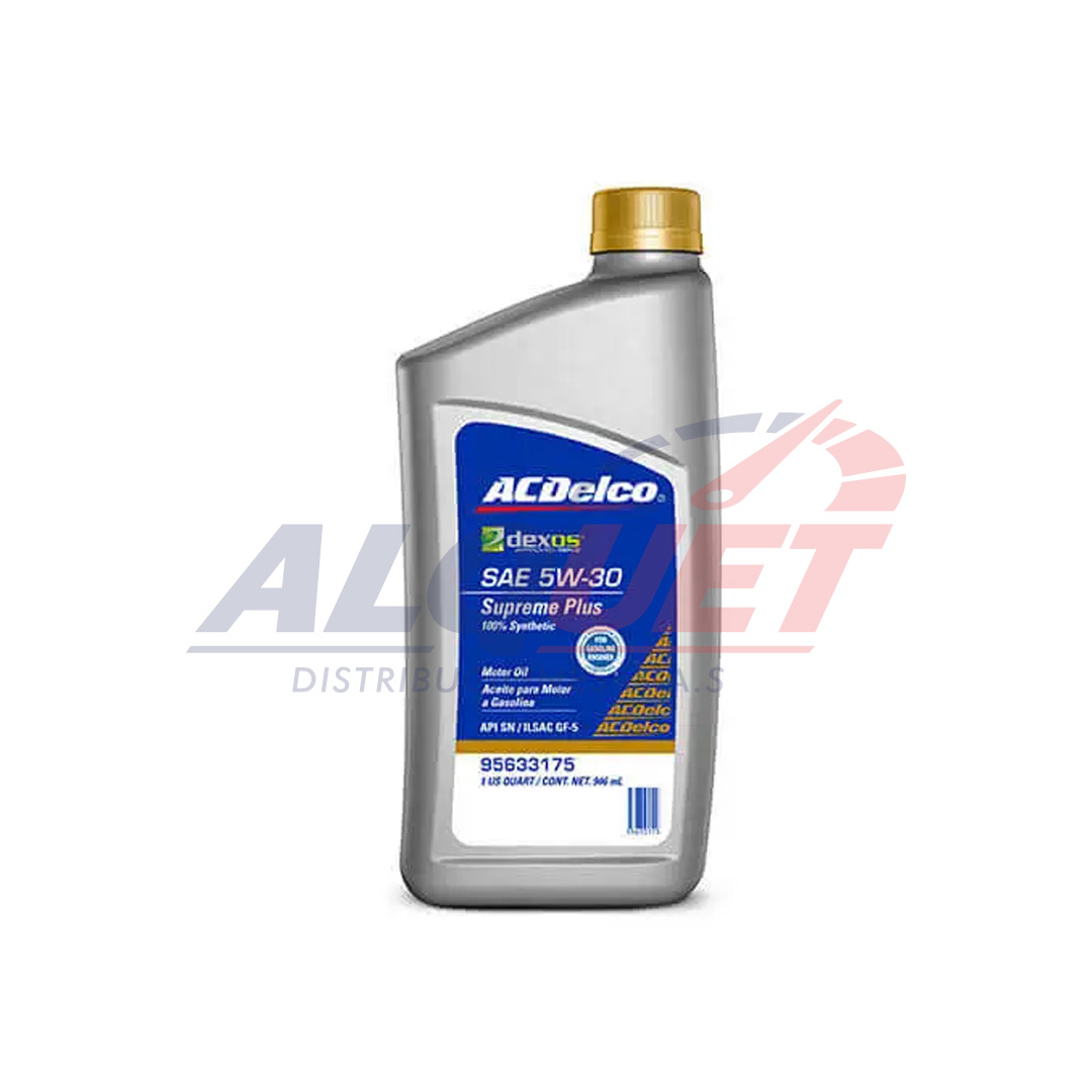 ACDELCO SUPREME PLUS SAE 5W30 SN Plus Dexos 1 Generation 2 ILSAC GF-5 Caja x 12 qt