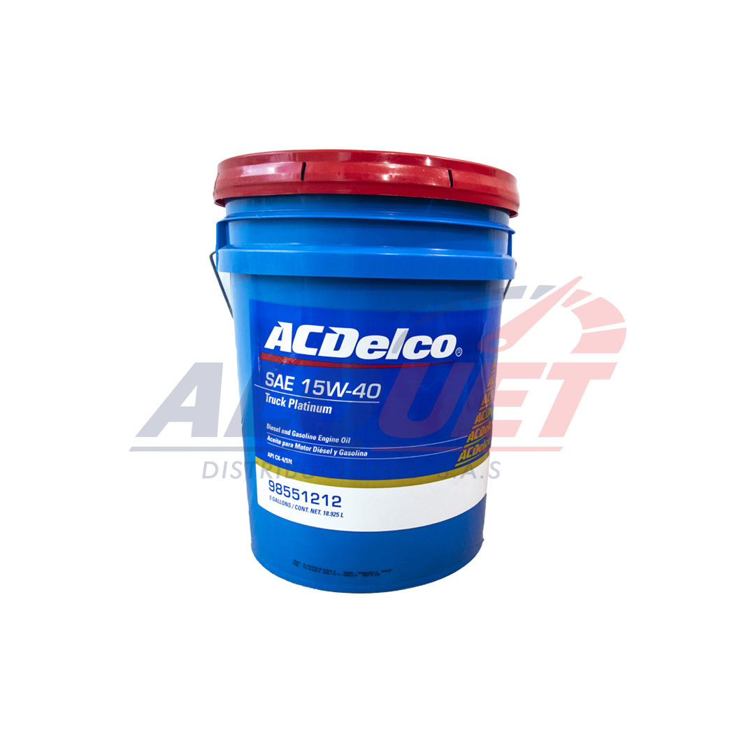 ACDELCO TRUCK PLATINUM SAE 15W40 CK-4 Balde 5 gal